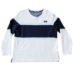 LL Bean Sweatshirt Nautical Colorblock Sweatshirt XL Coastal Relaxed Seaside